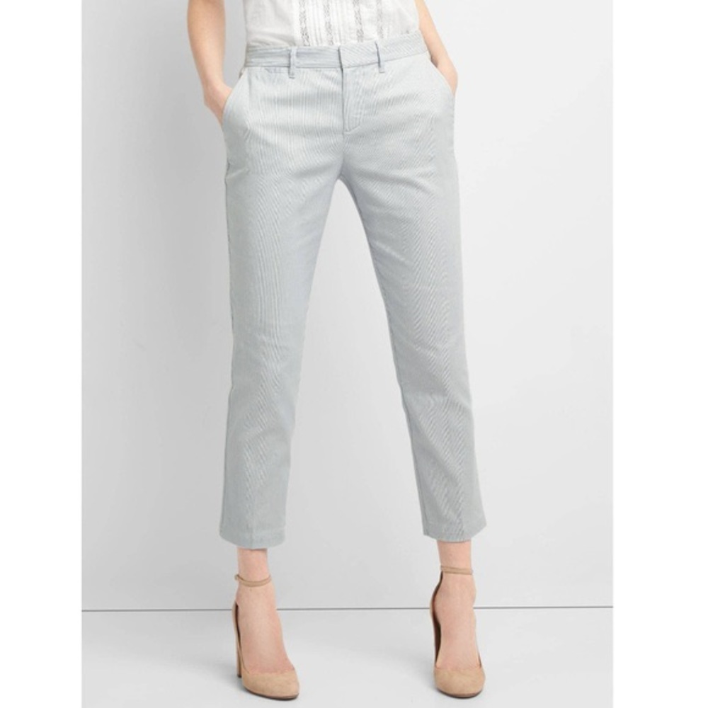 Gap Skinny Crop Khakis in Seersucker